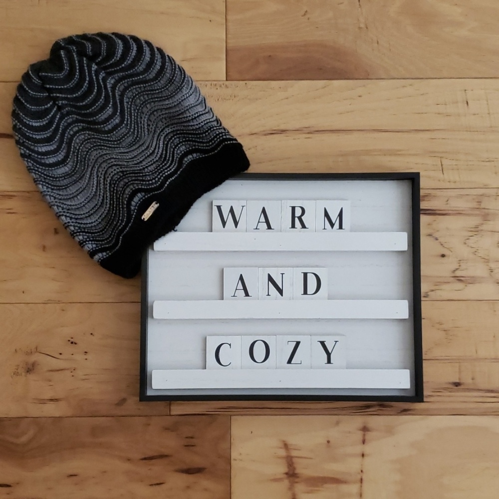 NWT Black and Gray Calvin Klein Beanie